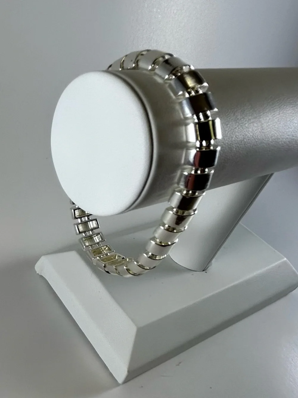 And Now This - Silver Box-Link Stretch Bracelet - Women Jewelry